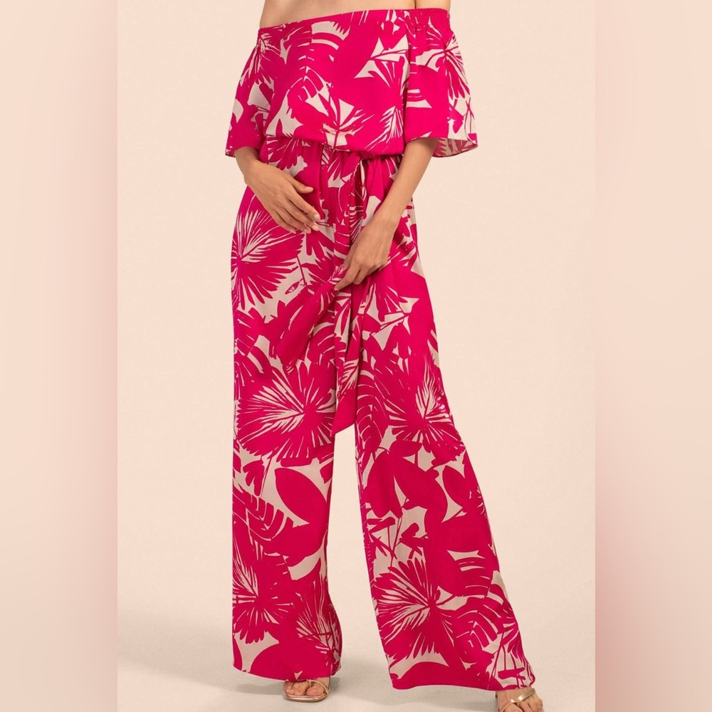 Trina Turk Bright Pink print jumpsuit sz 6